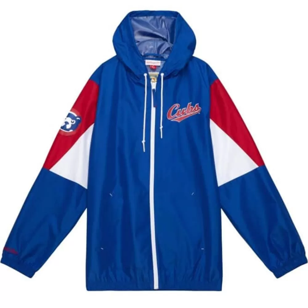 Apparel Mitchell & Ness Jackets & Outerwear-Throw It Back Full Zip Windbreaker Chicago Cubs