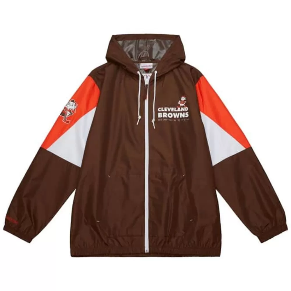 Apparel Mitchell & Ness Jackets & Outerwear-Throw It Back Full Zip Windbreaker Cleveland Browns