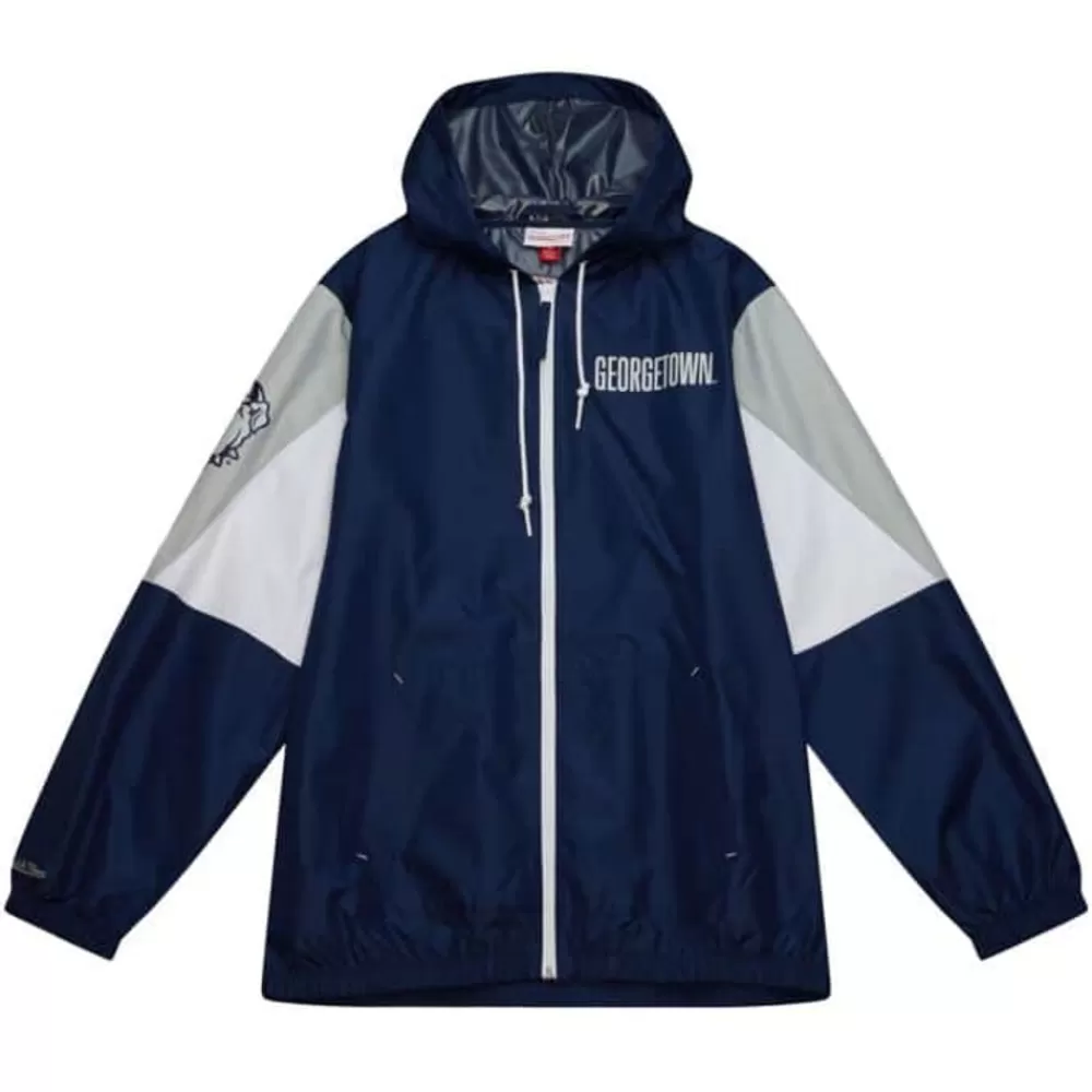 Apparel Mitchell & Ness Jackets & Outerwear-Throw It Back Full Zip Windbreaker Georgetown University