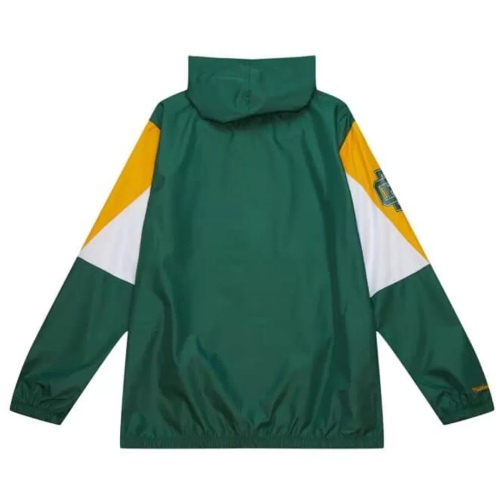 Apparel Mitchell & Ness Jackets & Outerwear-Throw It Back Full Zip Windbreaker Green Bay Packers