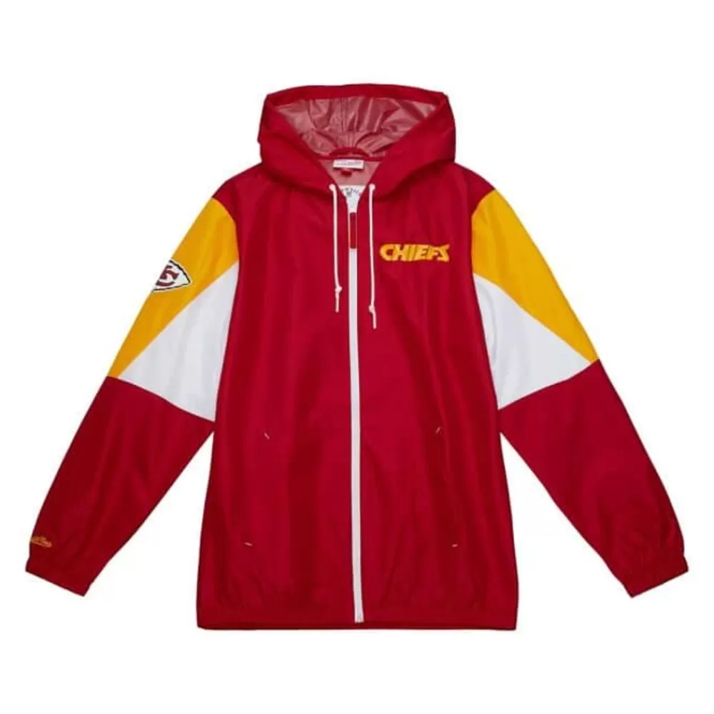 Apparel Mitchell & Ness Jackets & Outerwear-Throw It Back Full Zip Windbreaker Kansas City Chiefs