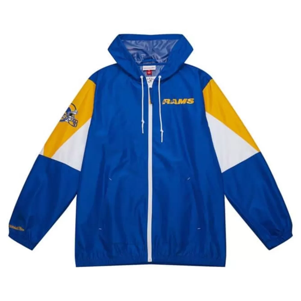 Apparel Mitchell & Ness Jackets & Outerwear-Throw It Back Full Zip Windbreaker Los Angeles Rams