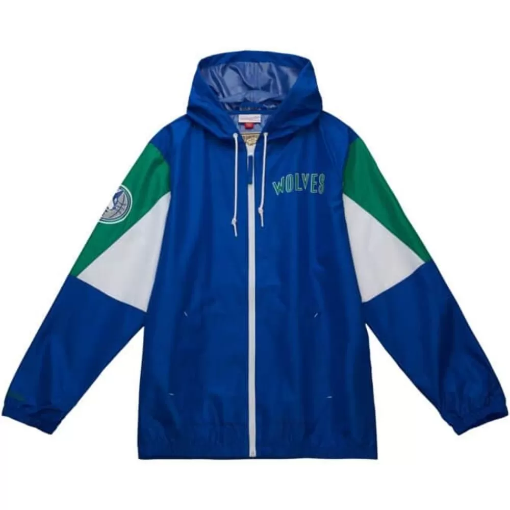 Apparel Mitchell & Ness Jackets & Outerwear-Throw It Back Full Zip Windbreaker Minnesota Timberwolves