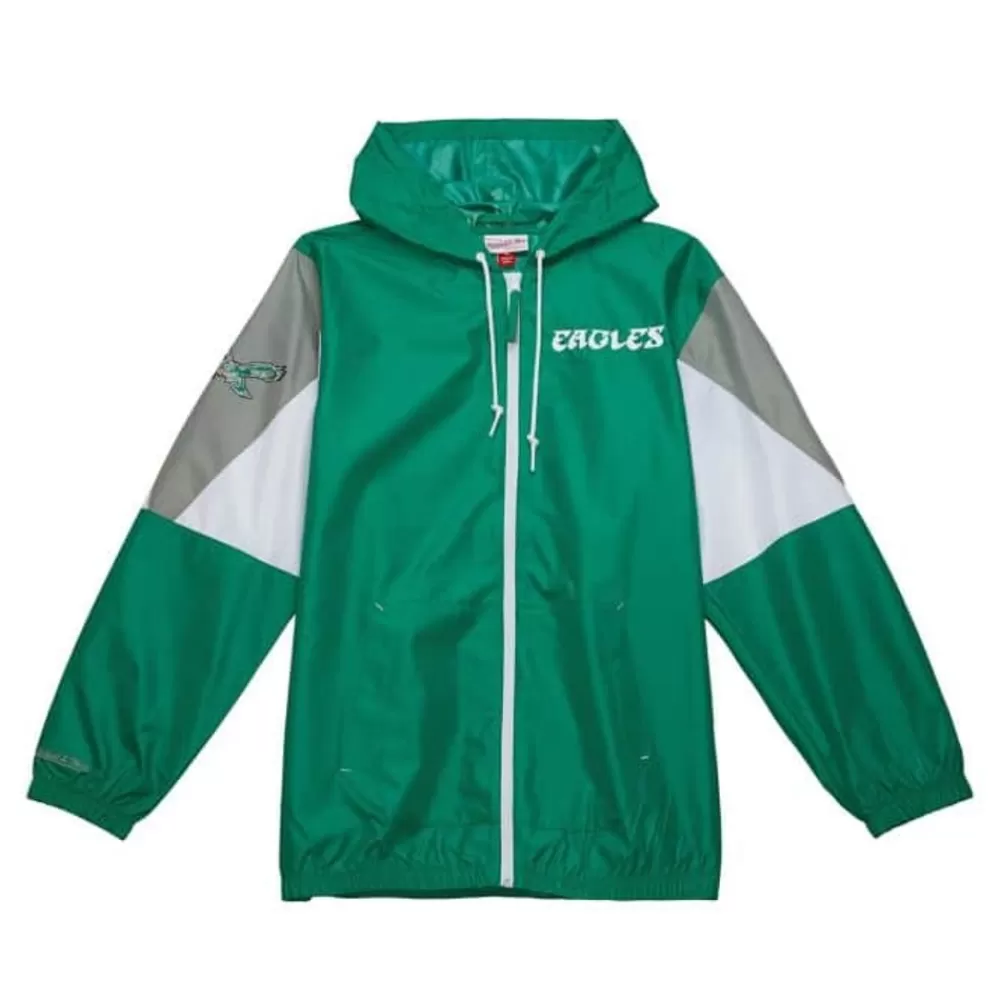 Apparel Mitchell & Ness Jackets & Outerwear-Throw It Back Full Zip Windbreaker Philadelphia Eagles