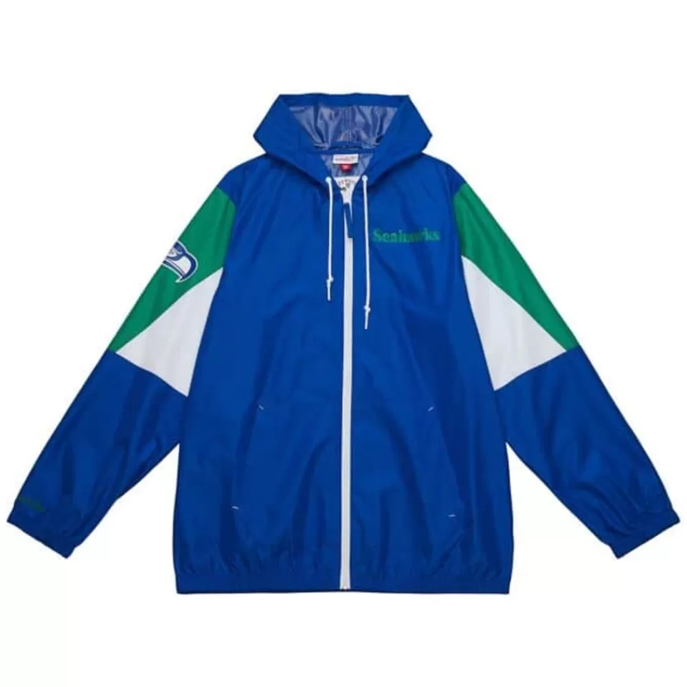 Apparel Mitchell & Ness Jackets & Outerwear-Throw It Back Full Zip Windbreaker Seattle Seahawks