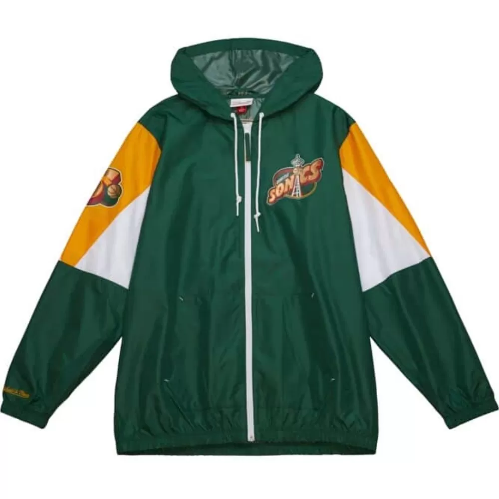 Apparel Mitchell & Ness Jackets & Outerwear-Throw It Back Full Zip Windbreaker Seattle Supersonics