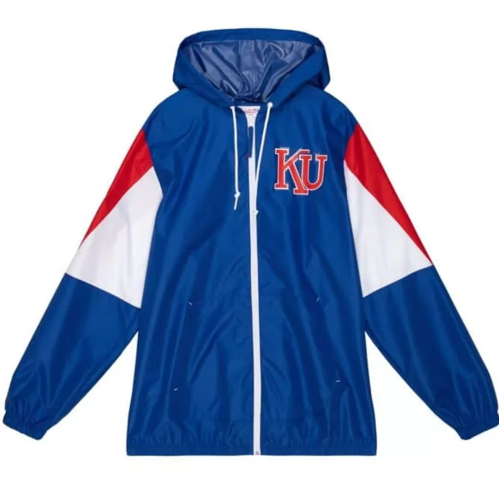 Apparel Mitchell & Ness Jackets & Outerwear-Throw It Back Full Zip Windbreaker University Of Kansas