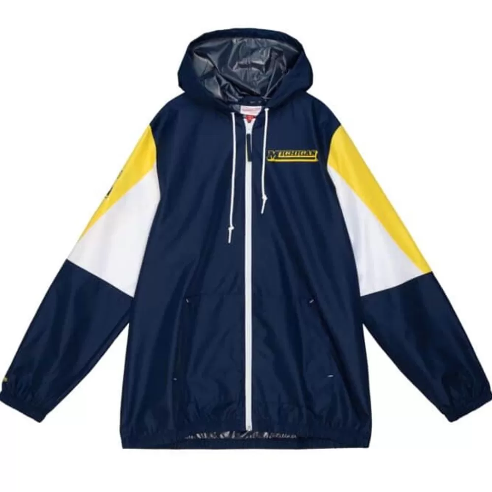 Apparel Mitchell & Ness Jackets & Outerwear-Throw It Back Full Zip Windbreaker University Of Michigan