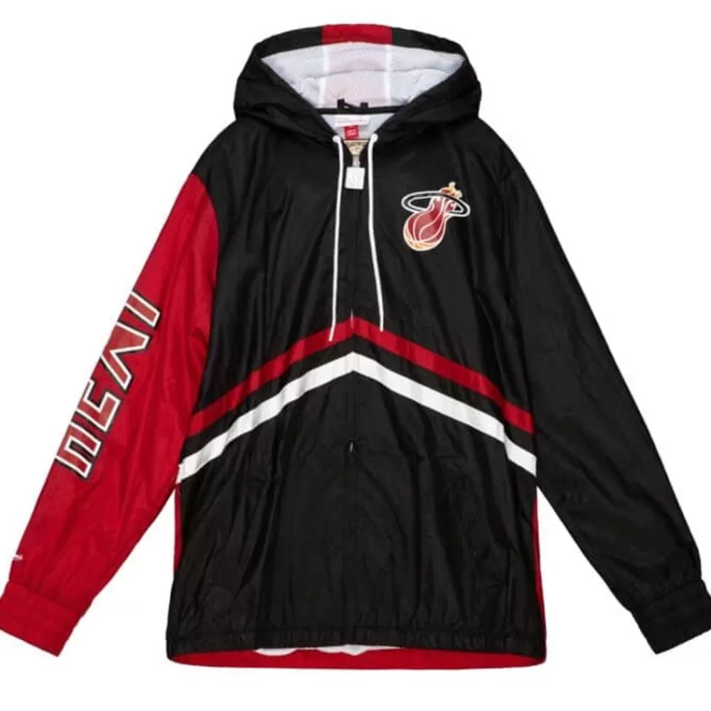 Apparel Mitchell & Ness Jackets & Outerwear-Undeniable Full Zip Windbreaker Miami Heat