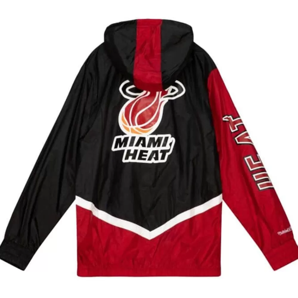 Apparel Mitchell & Ness Jackets & Outerwear-Undeniable Full Zip Windbreaker Miami Heat