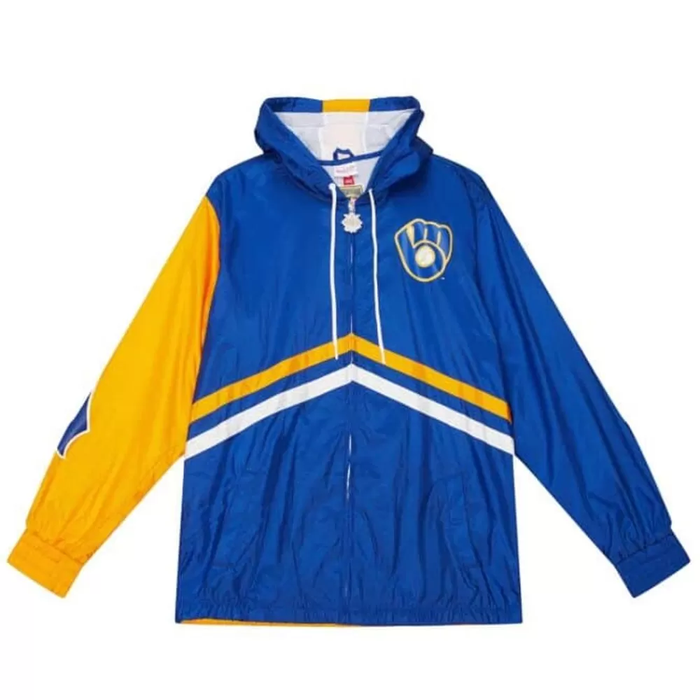 Apparel Mitchell & Ness Jackets & Outerwear-Undeniable Full Zip Windbreaker Milwaukee Brewers