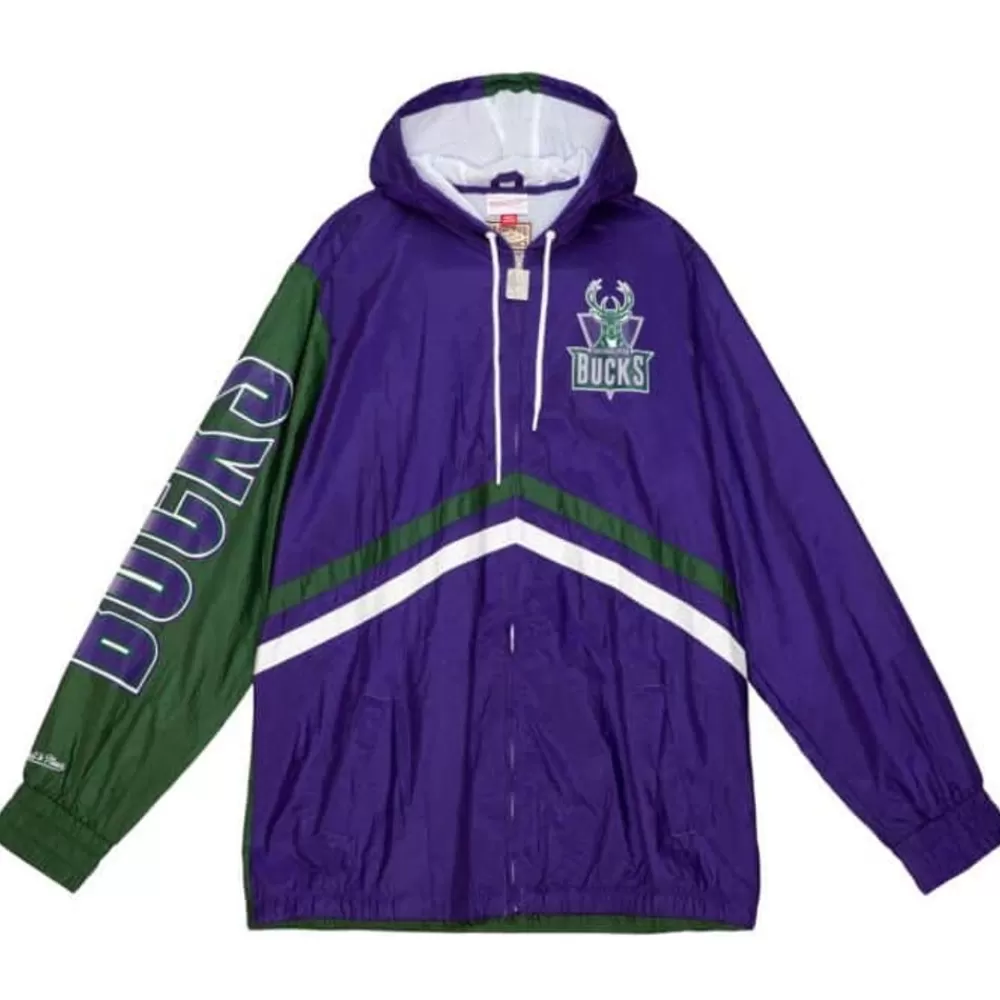 Apparel Mitchell & Ness Jackets & Outerwear-Undeniable Full Zip Windbreaker Milwaukee Bucks