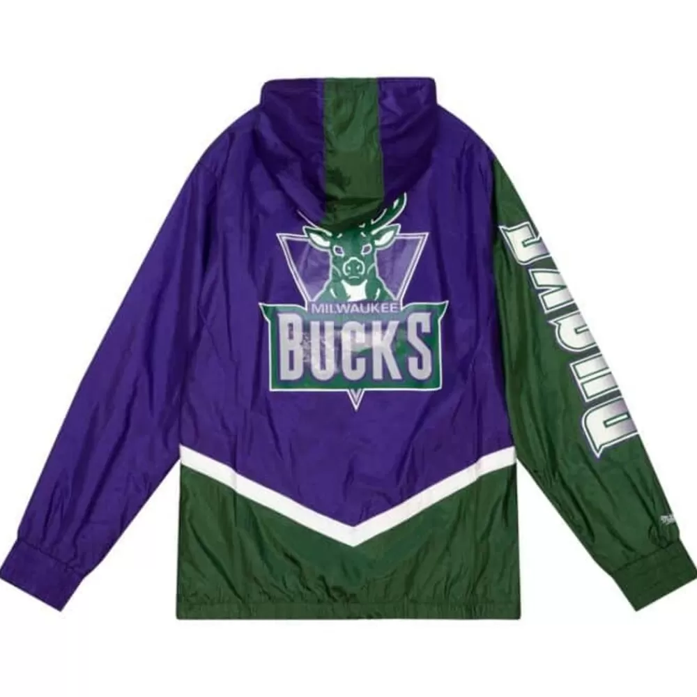 Apparel Mitchell & Ness Jackets & Outerwear-Undeniable Full Zip Windbreaker Milwaukee Bucks