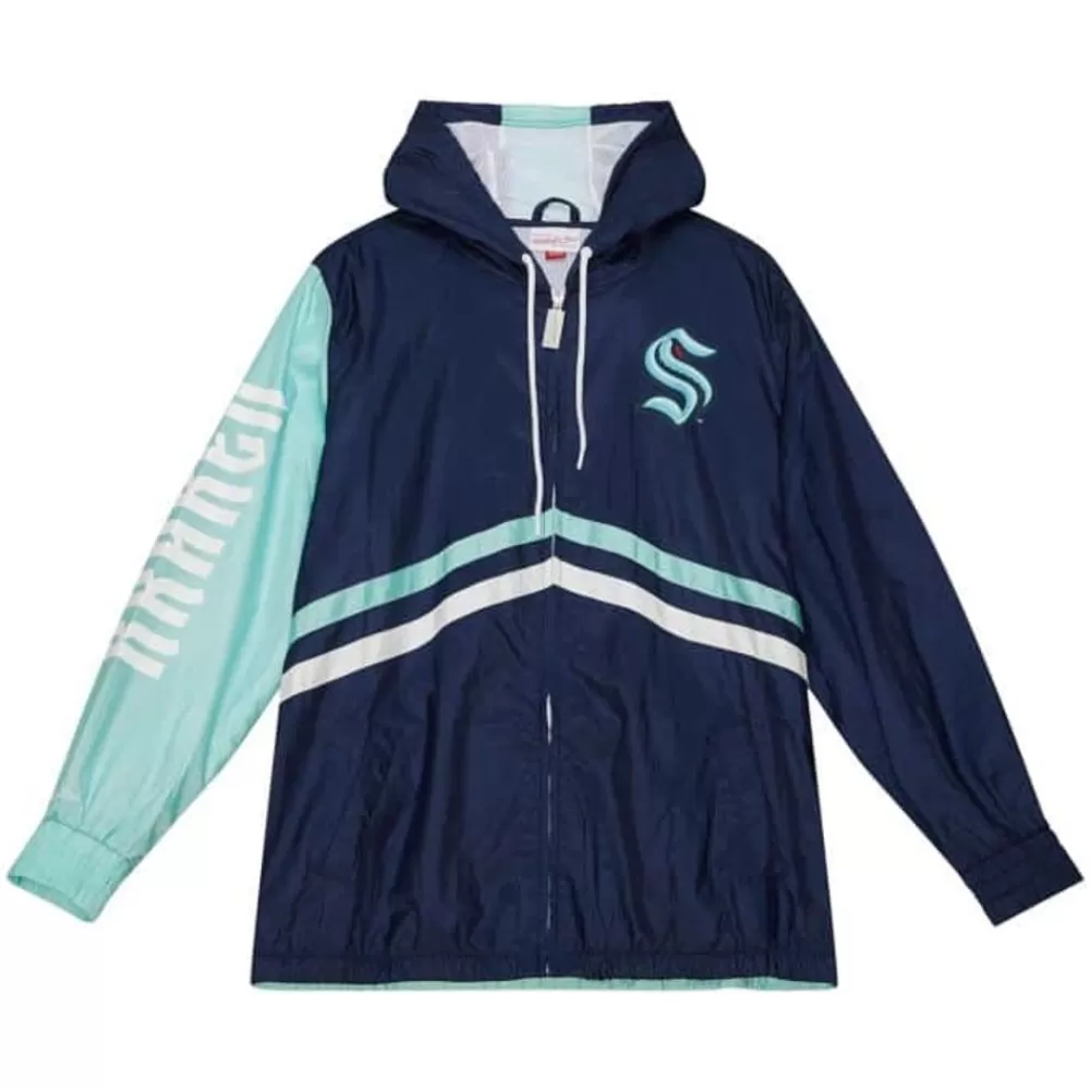 Apparel Mitchell & Ness Jackets & Outerwear-Undeniable Full Zip Windbreaker Seattle Kraken