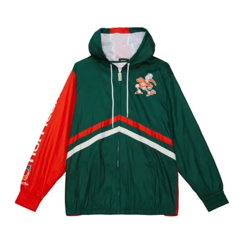 Apparel Mitchell & Ness Jackets & Outerwear-Undeniable Full Zip Windbreaker University Of Miami