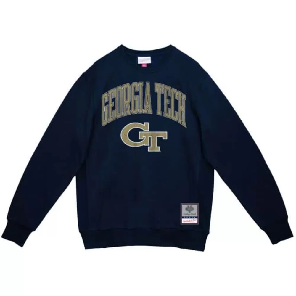 Apparel Mitchell & Ness T-Shirts & Tops-University Arch Logo Ls Tee Georgia Tech