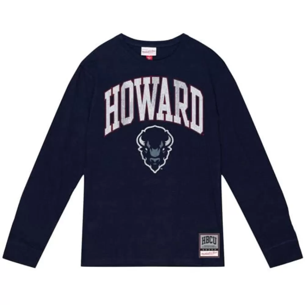 Apparel Mitchell & Ness T-Shirts & Tops-University Arch Logo Ls Tee Howard University
