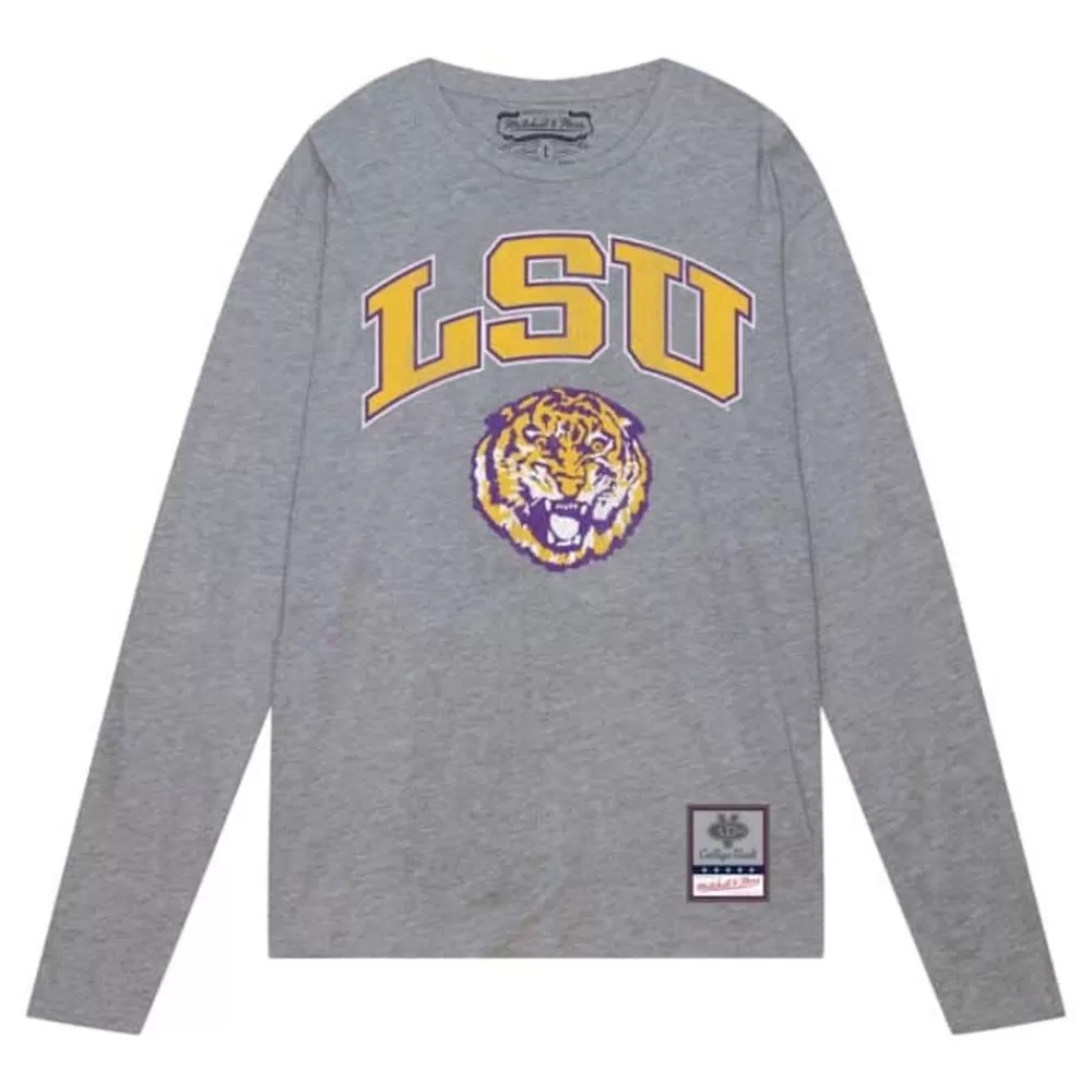 Apparel Mitchell & Ness T-Shirts & Tops-University Arch Logo Ls Tee Louisiana State University