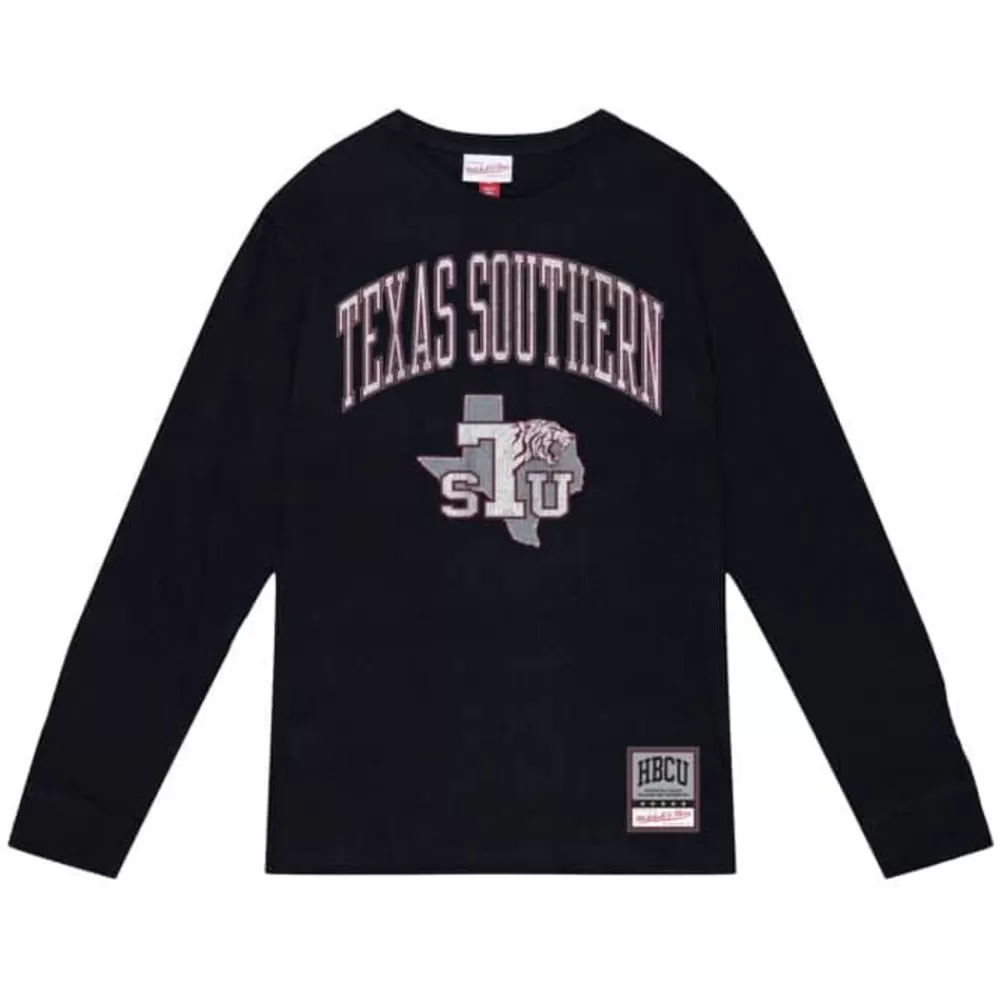 Apparel Mitchell & Ness T-Shirts & Tops-University Arch Logo Ls Tee Texas Southern University