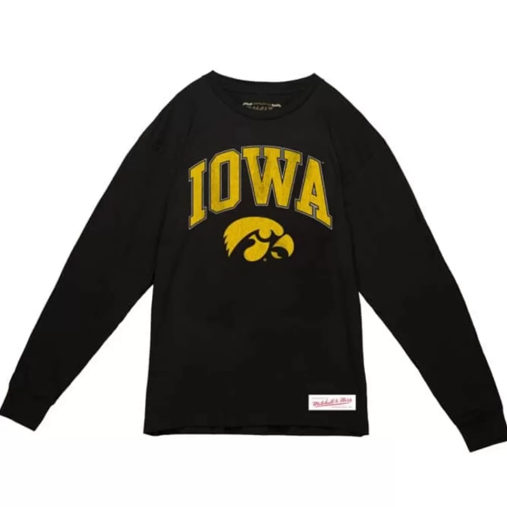 Apparel Mitchell & Ness T-Shirts & Tops-University Arch Logo Ls Tee University Of Iowa