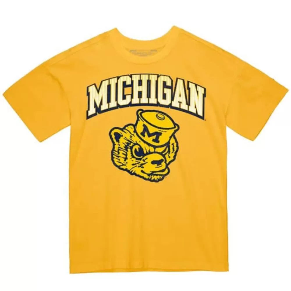 Apparel Mitchell & Ness T-Shirts & Tops-Vintage Arch Tee University Of Michigan