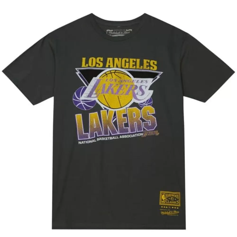 Apparel Mitchell & Ness T-Shirts & Tops-Vintage Cracked Tee Los Angeles Lakers