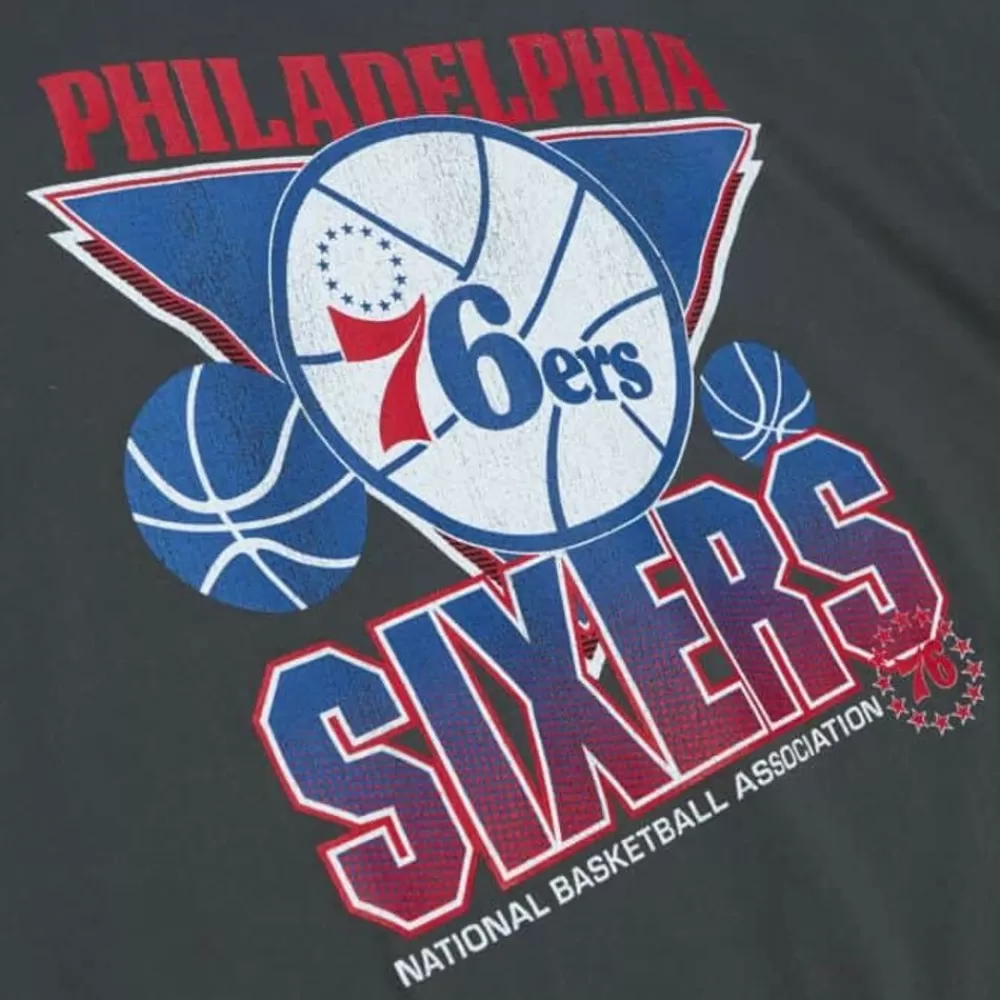 Apparel Mitchell & Ness T-Shirts & Tops-Vintage Cracked Tee Philadelphia 76Ers