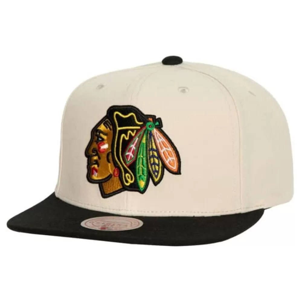 Headwear Mitchell & Ness -Vintage Cream Snapback Chicago Blackhawks