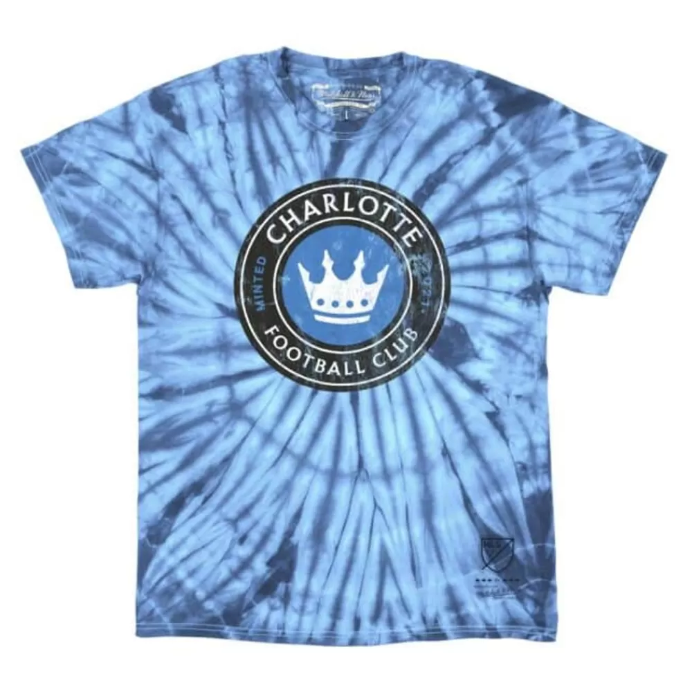 Apparel Mitchell & Ness T-Shirts & Tops-Vintage Logo Tie Dye Tee Charlotte Fc