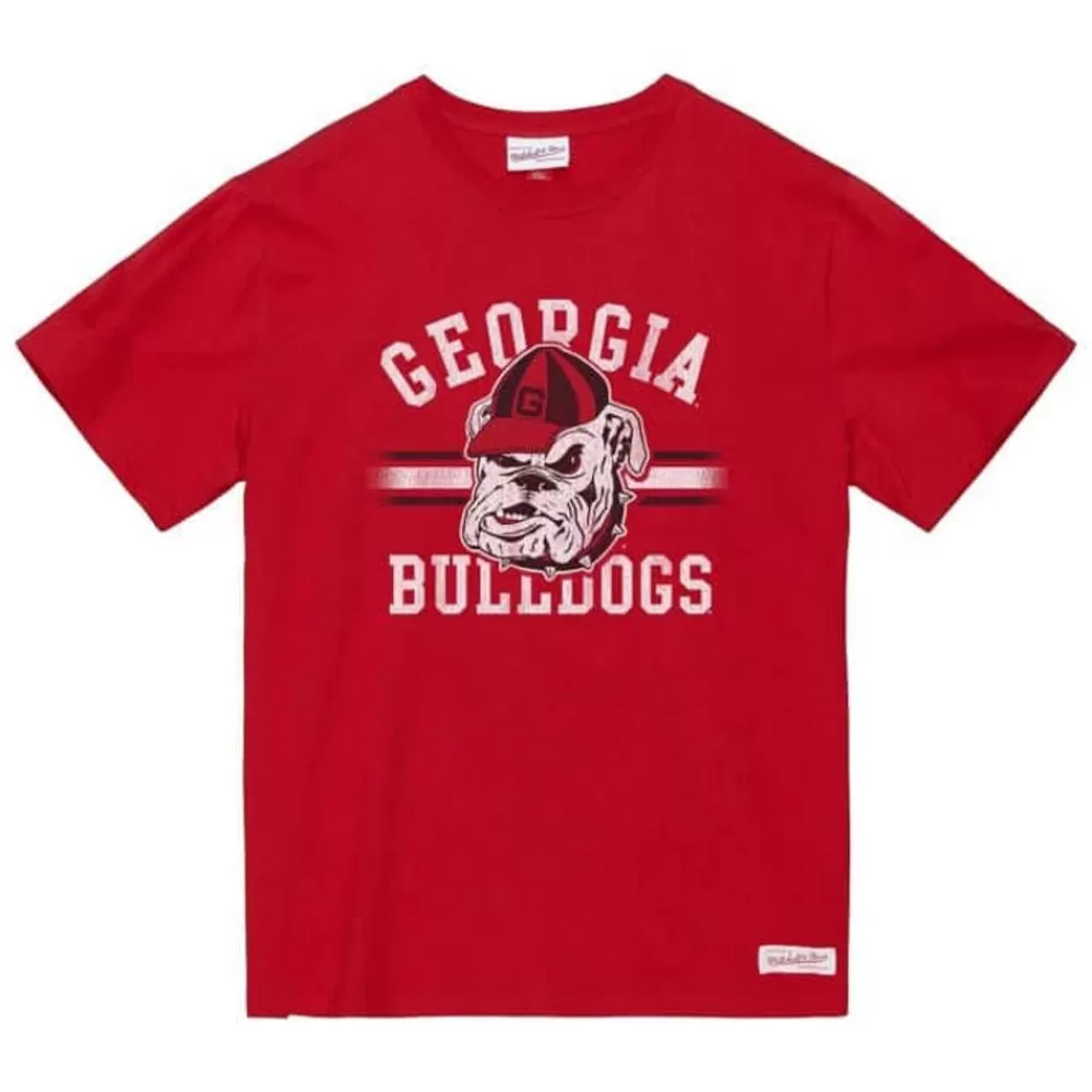 Apparel Mitchell & Ness T-Shirts & Tops-Vintage Stripes Tee University Of Georgia