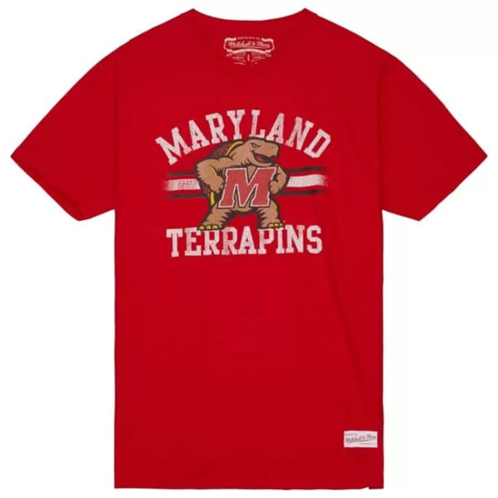 Apparel Mitchell & Ness T-Shirts & Tops-Vintage Stripes Tee University Of Maryland