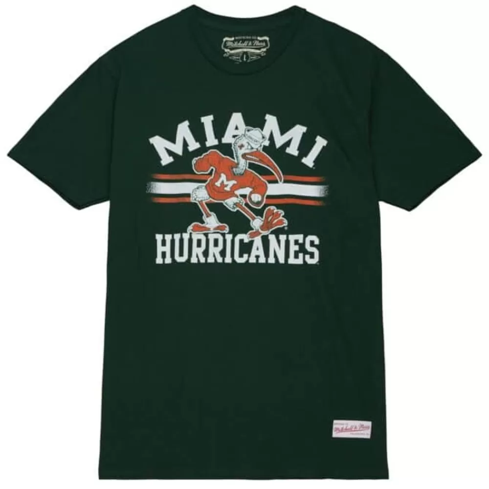 Apparel Mitchell & Ness T-Shirts & Tops-Vintage Stripes Tee University Of Miami