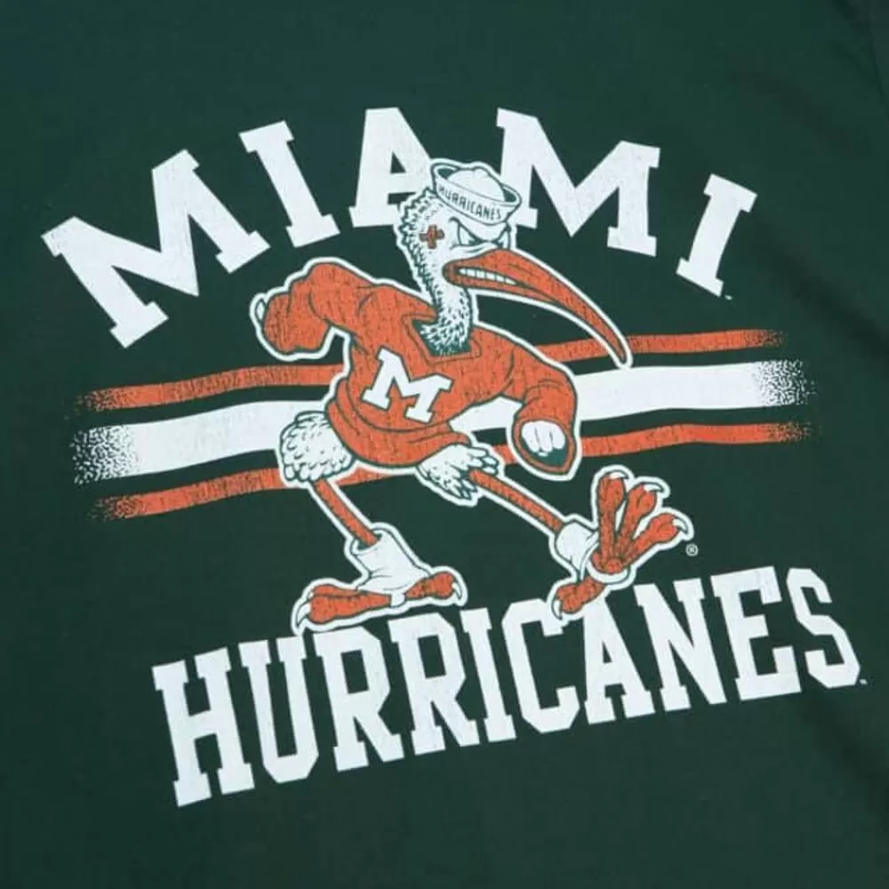 Apparel Mitchell & Ness T-Shirts & Tops-Vintage Stripes Tee University Of Miami