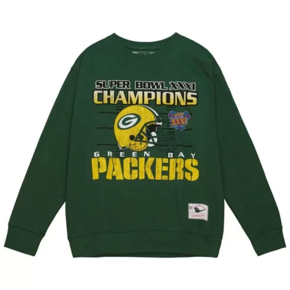 Apparel Mitchell & Ness Hoodies & Sweatshirts-Vtg Super Bowl Crew Green Bay Packers