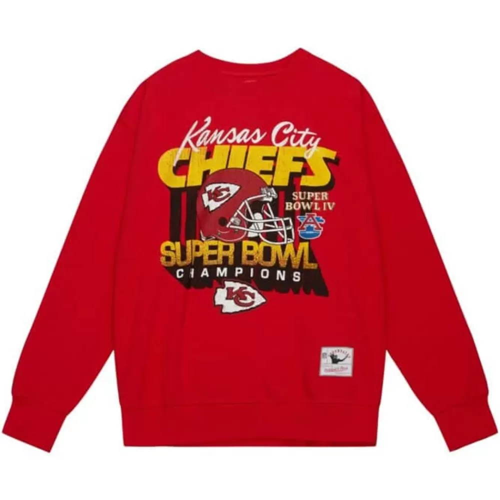 Apparel Mitchell & Ness Hoodies & Sweatshirts-Vtg Super Bowl Crew Kansas City Chiefs