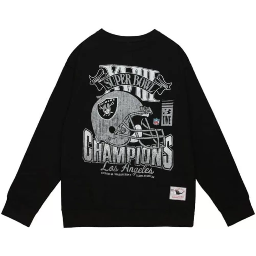 Apparel Mitchell & Ness Hoodies & Sweatshirts-Vtg Super Bowl Crew Oakland Raiders