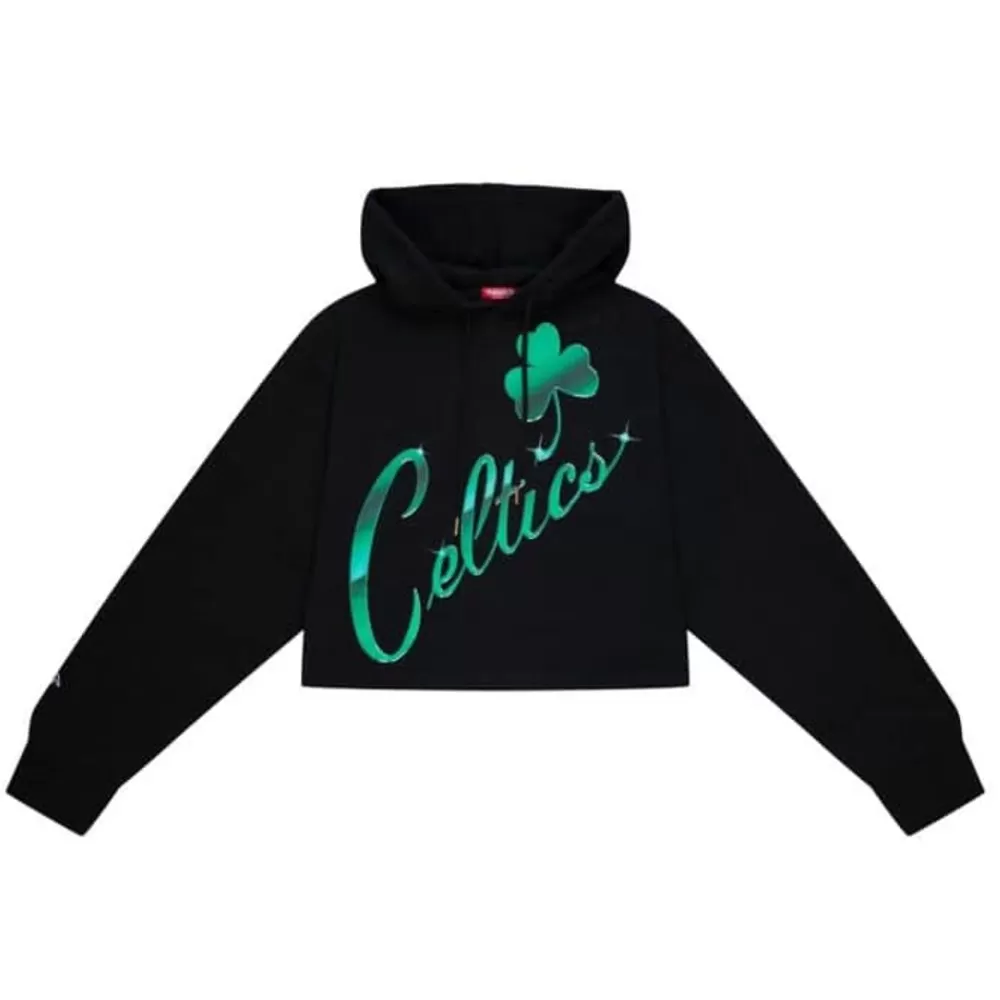 Apparel Mitchell & Ness Hoodies & Sweatshirts-Womens Big Face 4.0 Crop Hoodie Boston Celtics