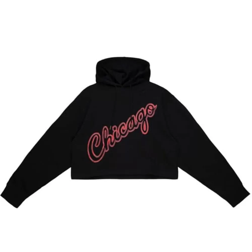 Apparel Mitchell & Ness Hoodies & Sweatshirts-Womens Big Face 4.0 Crop Hoodie Chicago Bulls