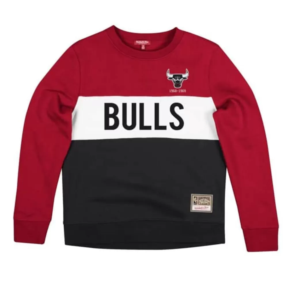 Apparel Mitchell & Ness Hoodies & Sweatshirts-Women'S Color Block Crew 2.0 Chicago Bulls