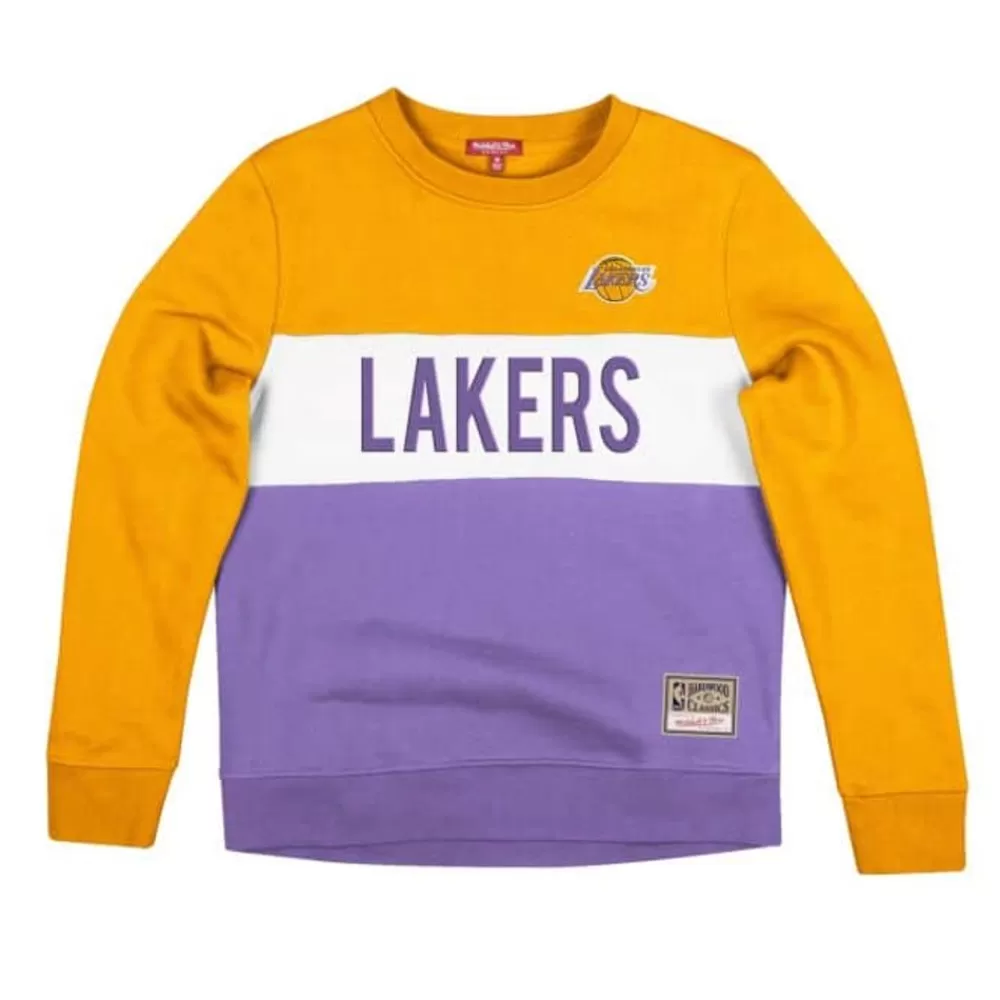 Apparel Mitchell & Ness Hoodies & Sweatshirts-Women'S Color Block Crew 2.0 Los Angeles Lakers