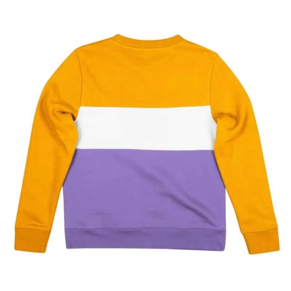 Apparel Mitchell & Ness Hoodies & Sweatshirts-Women'S Color Block Crew 2.0 Los Angeles Lakers