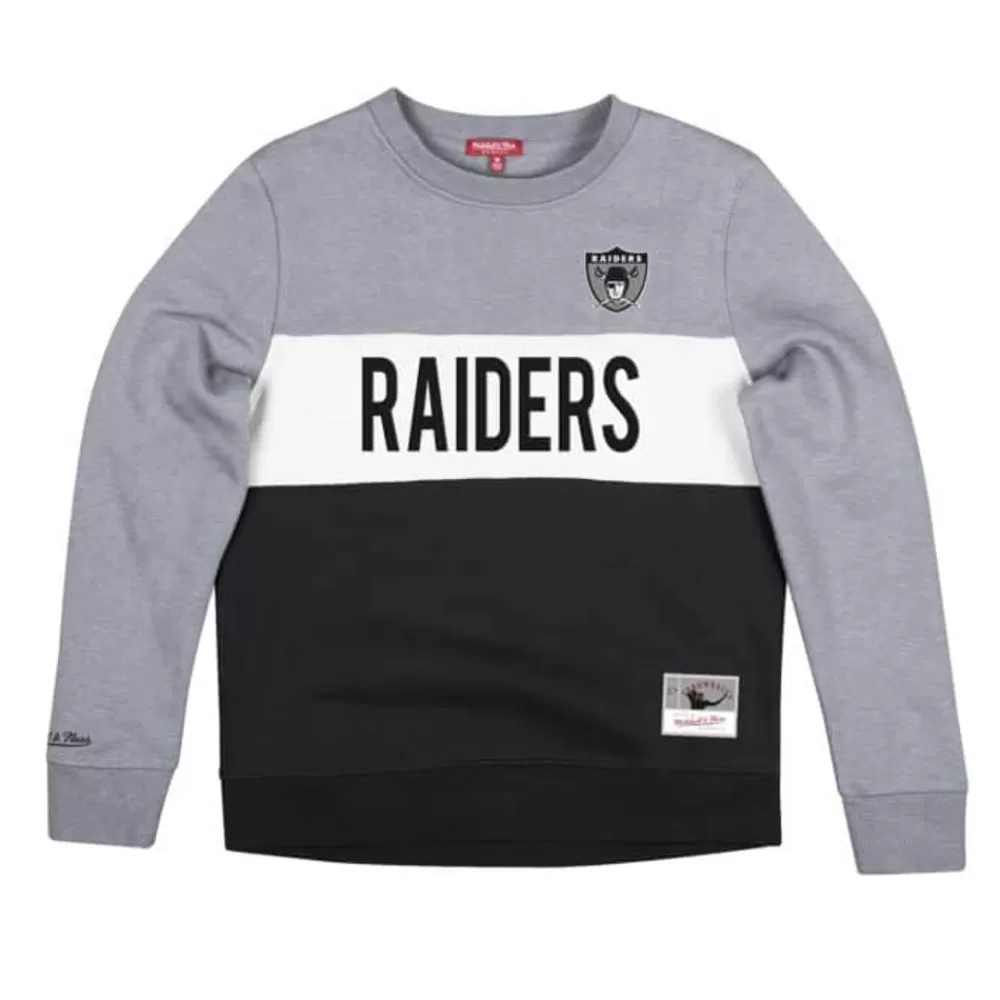 Apparel Mitchell & Ness Hoodies & Sweatshirts-Women'S Color Block Crew 2.0 Oakland Raiders