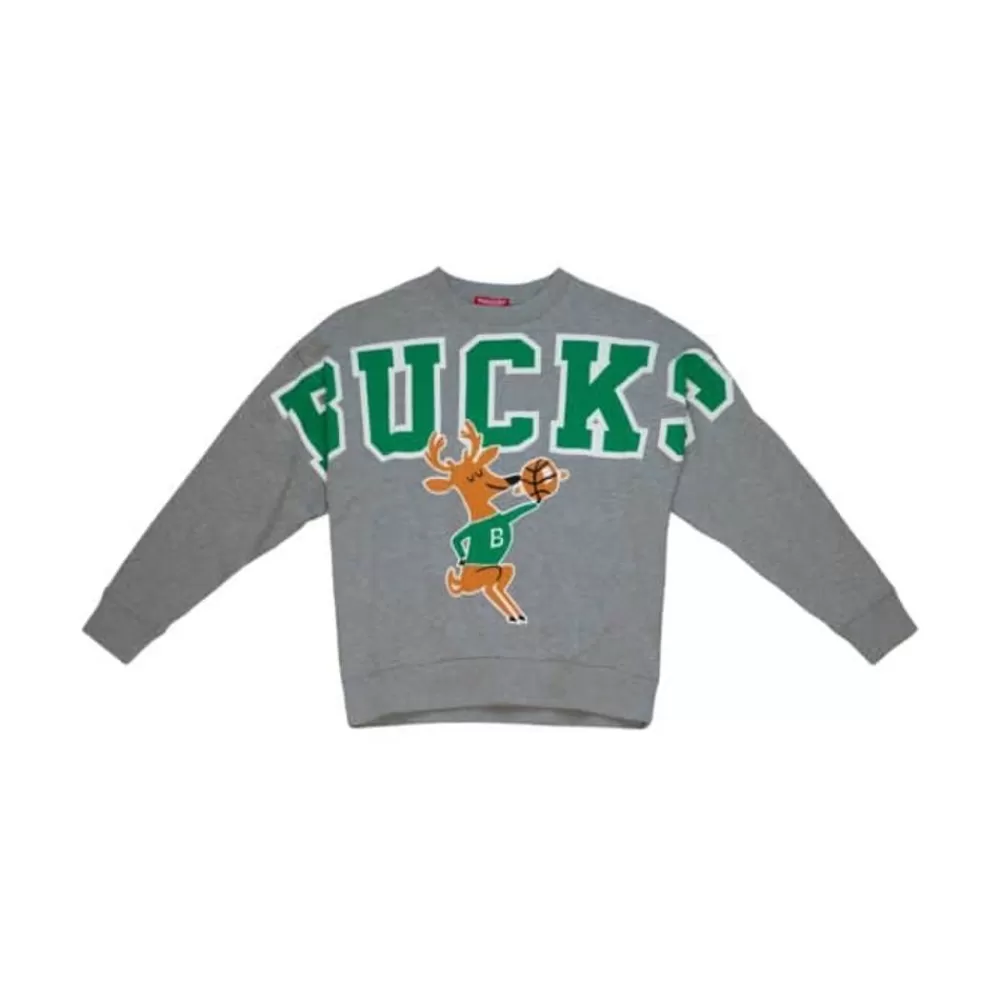 Apparel Mitchell & Ness Hoodies & Sweatshirts-Womens Logo Fleece Milwaukee Bucks