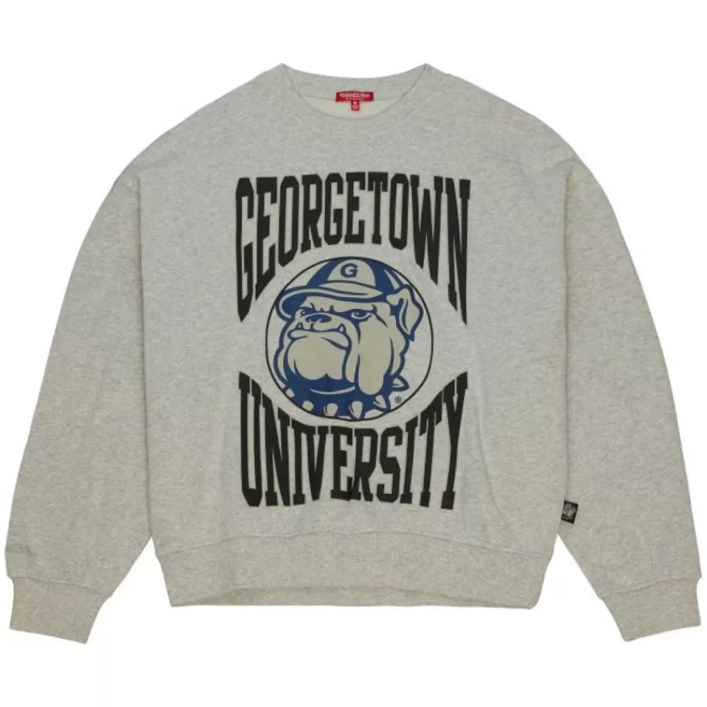 Apparel Mitchell & Ness Hoodies & Sweatshirts-Women'S Logo Lightweight Crew 3.0 Georgetown University