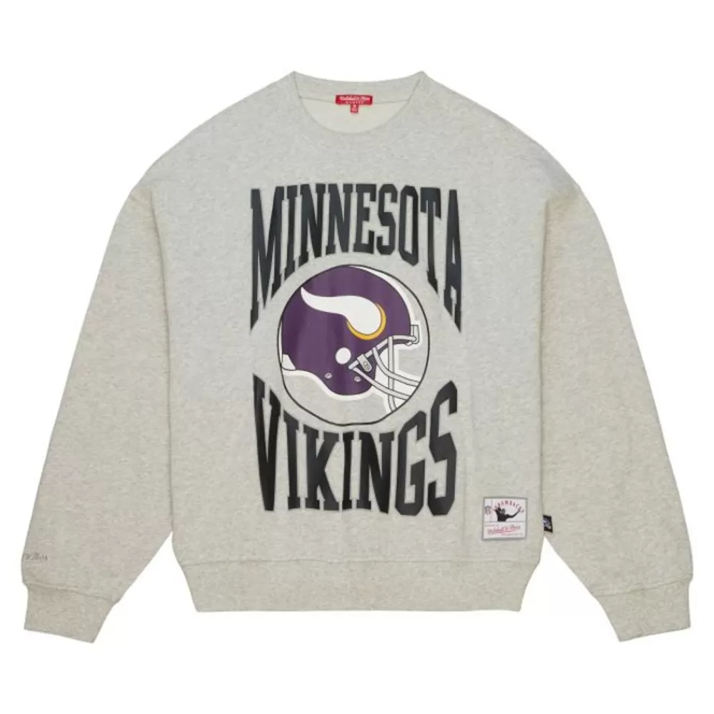 Apparel Mitchell & Ness Hoodies & Sweatshirts-Women'S Logo Lightweight Crew 3.0 Minnesota Vikings