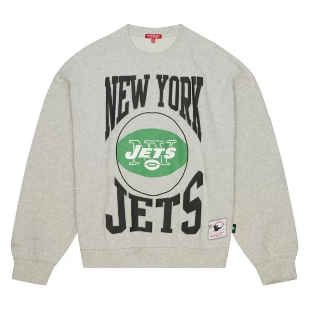 Apparel Mitchell & Ness Hoodies & Sweatshirts-Women'S Logo Lightweight Crew 3.0 New York Jets