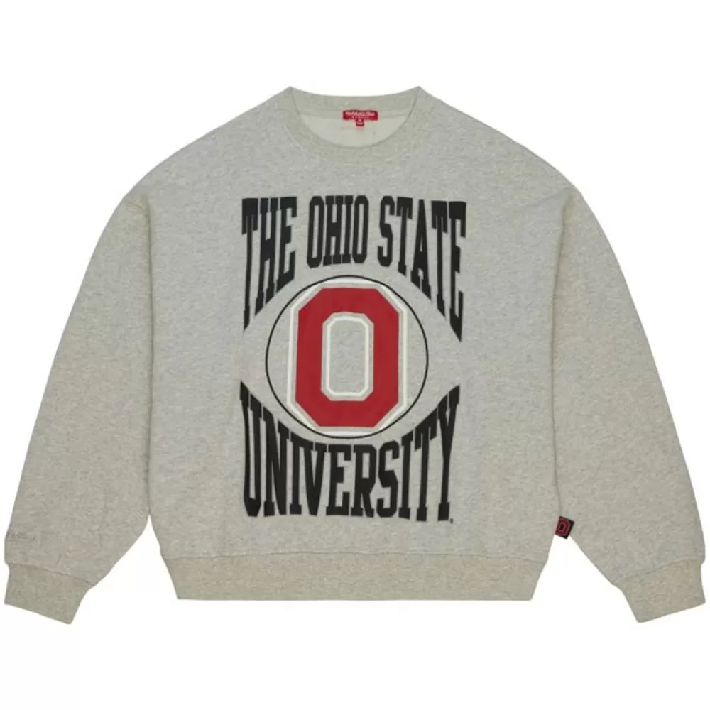 Apparel Mitchell & Ness Hoodies & Sweatshirts-Women'S Logo Lightweight Crew 3.0 Ohio State