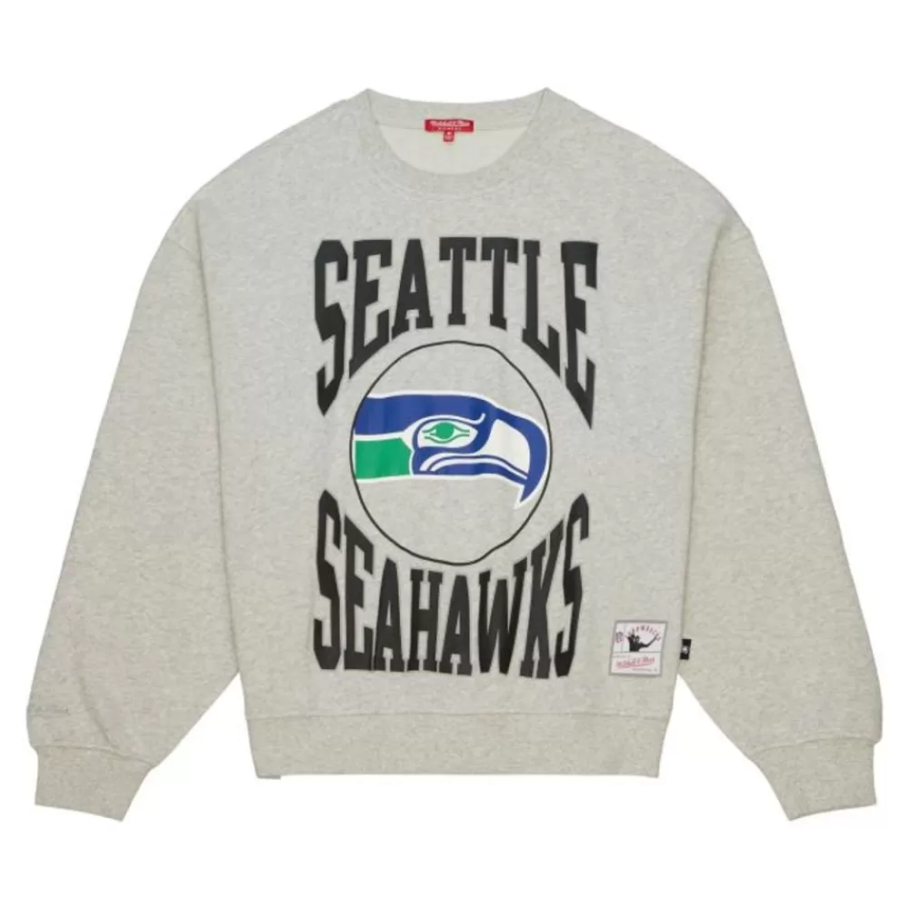 Apparel Mitchell & Ness Hoodies & Sweatshirts-Women'S Logo Lightweight Crew 3.0 Seattle Seahawks