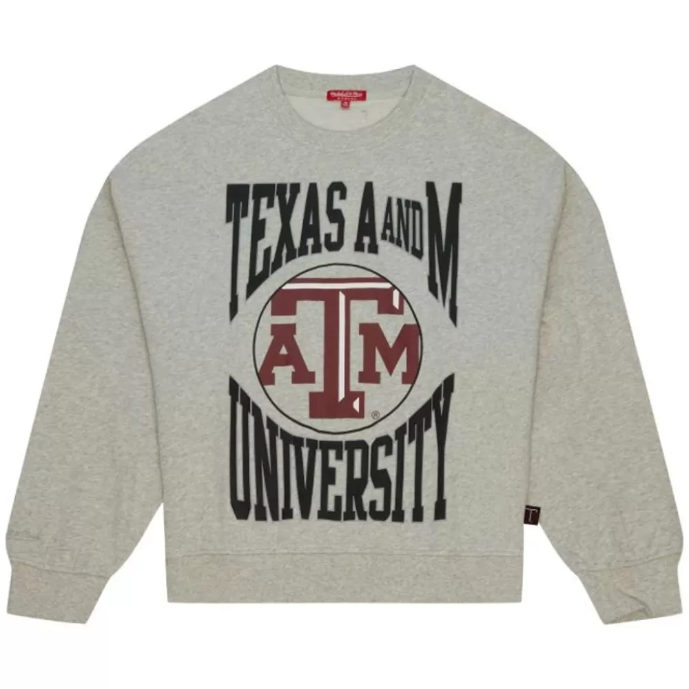 Apparel Mitchell & Ness Hoodies & Sweatshirts-Women'S Logo Lightweight Crew 3.0 Texas A&M University