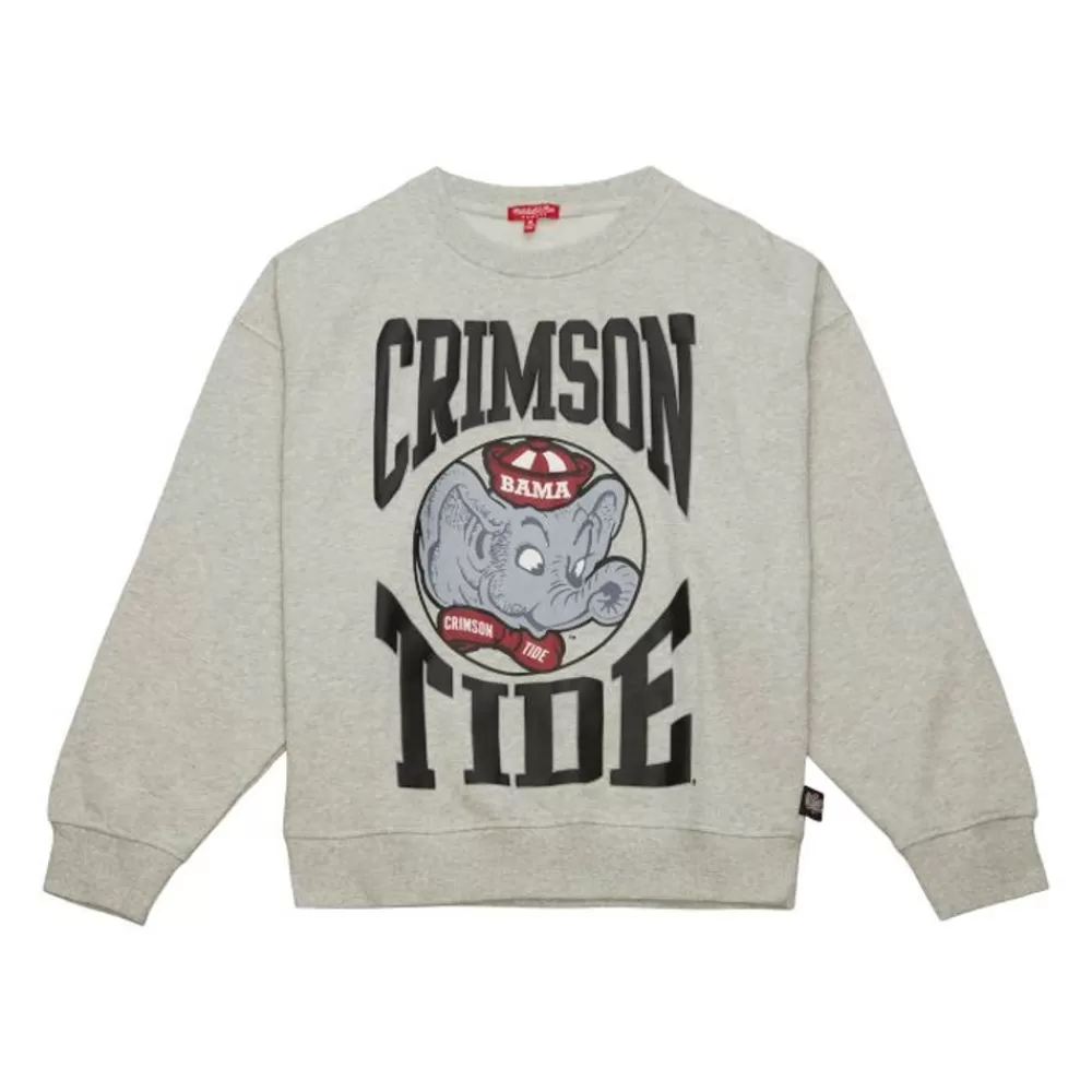 Apparel Mitchell & Ness Hoodies & Sweatshirts-Women'S Logo Lightweight Crew 3.0 University Of Alabama